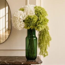 Bouquet d'Hortensias verts et blancs 8 tiges