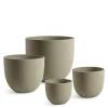 4 Cache-Pots Terra arrondis beige granito