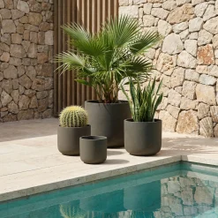 4 Cache-Pots Terra marron granito