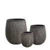 3 Cache-Pots Zen motif losanges gris