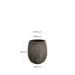 Cache-Pot Zen motif losanges 28 cm