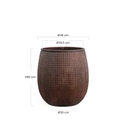 Cache-Pot Zen motif losanges 50 cm