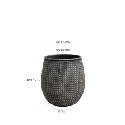 Cache-Pot Zen motif losanges 38 cm