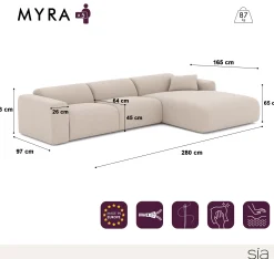 Canapé Angle Droit Myra