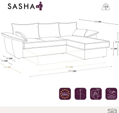 Canapé Convertible Angle Droit Sasha