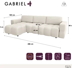 Canapé Convertible Angle Droit Gabriel