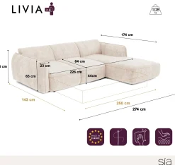 Canapé convertible Angle Droit Livia