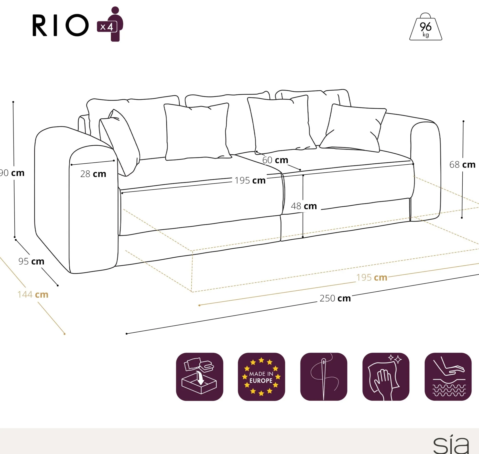 Canapé convertible avec coffre RIO