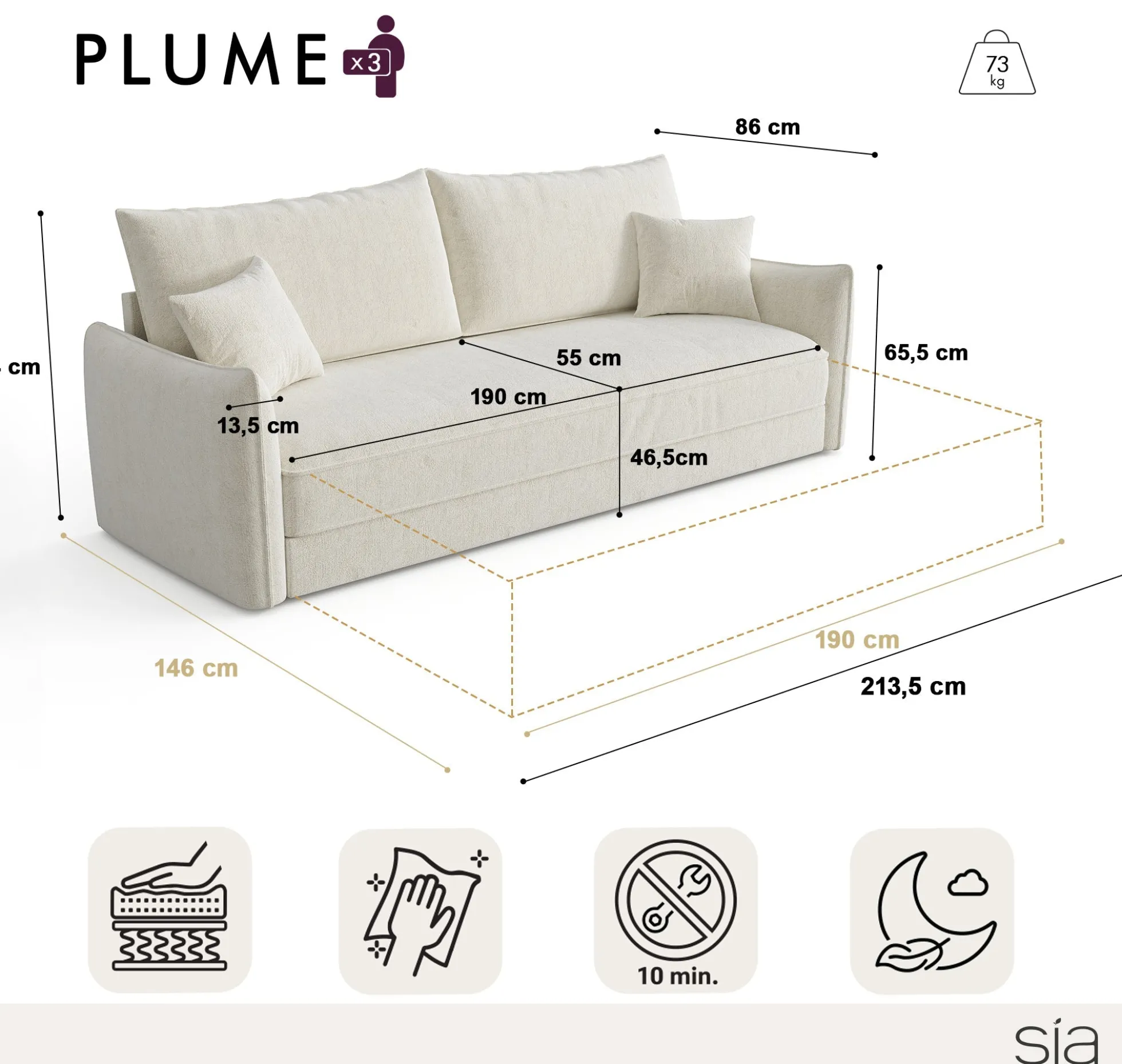 Canapé Convertible Plume