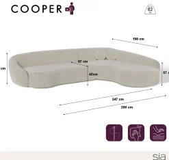 Canapé d'Angle Droit Cooper