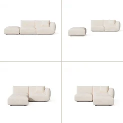 Canapé d'angle droit modulable 4-5 places Nooma