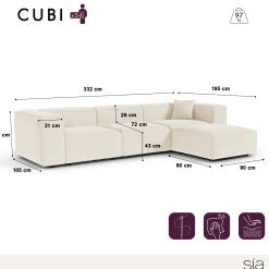 Canapé d'angle modulable CUBI