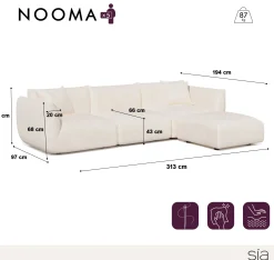 Canapé d'angle modulable 5-6 places Nooma