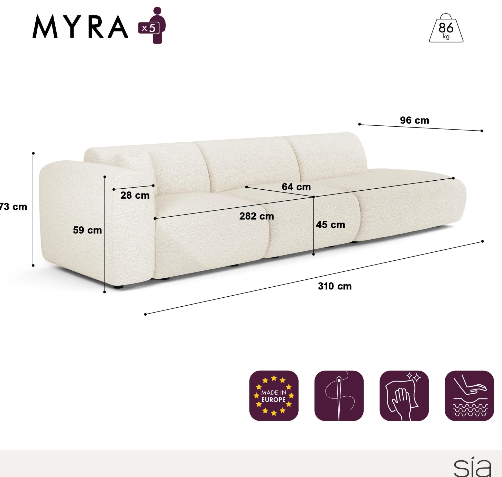 Canapé Gauche Myra