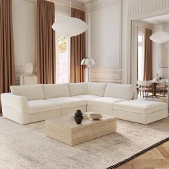 Canapé grand angle droit modulable 7 places Nest