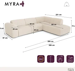 Canapé Grand Angle Droit Myra