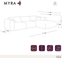 Canapé Grand Angle Droit Myra