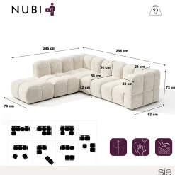 Canapé grand angle gauche modulable NUBI