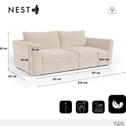 Canapé modulable 3 places Nest