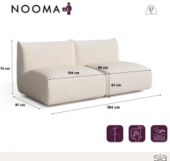 Canapé modulable 3 places Nooma