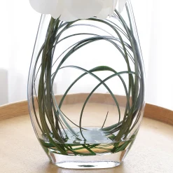 Composition d'Orchidée Artificielle avec vase et herbe d'ours 46cm