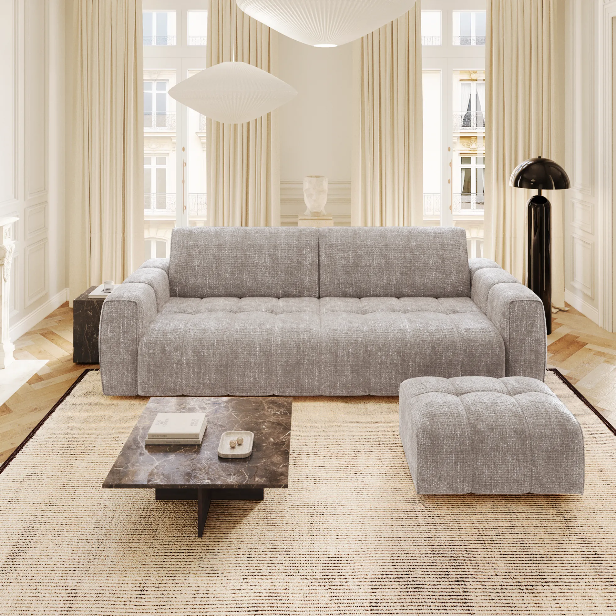 Ensemble Canapé Et Pouf Bari