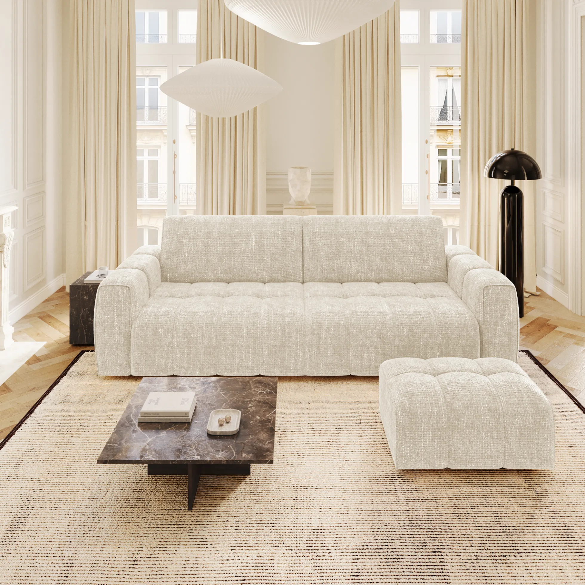 Ensemble Canapé Et Pouf Bari