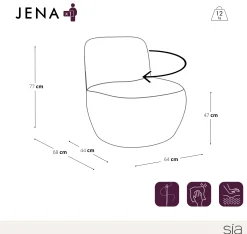 Fauteuil pivotant Jena