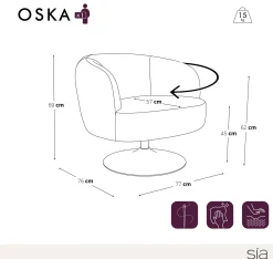 Fauteuil pivotant Oska
