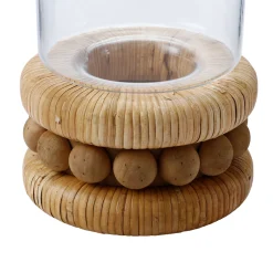 Porte-bougie en rotin Perline