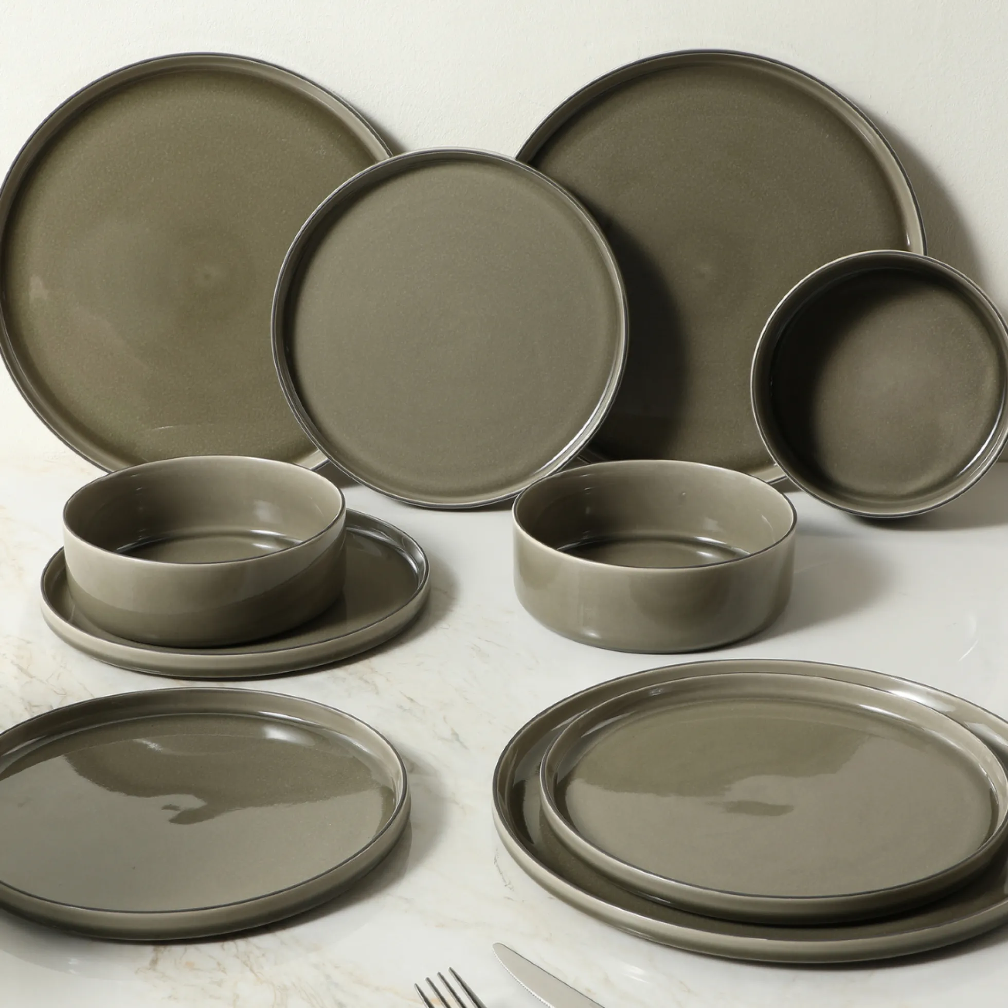 Service 4 assiettes à dessert Greeny