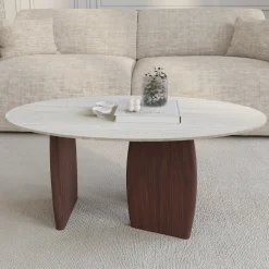Table basse Bali céramique aspect travertin