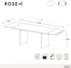 Table à manger extensible Rose