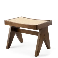 Tabouret en chêne et rotin Tao