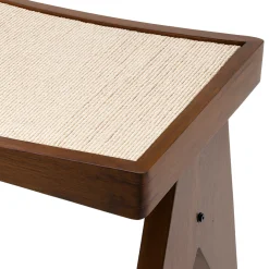 Tabouret en chêne et rotin Tao