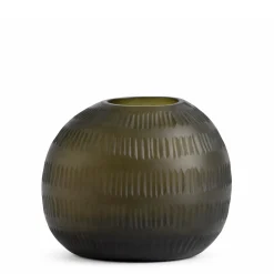 Vase en verre soufflé découpé Verdalys 18 cm