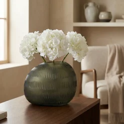 Vase en verre soufflé découpé Verdalys 18 cm