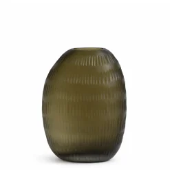 Vase en verre soufflé découpé Verdalys 25 cm