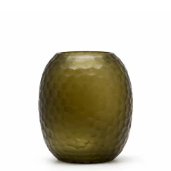 Vase en verre soufflé facetté Gemma 25 cm