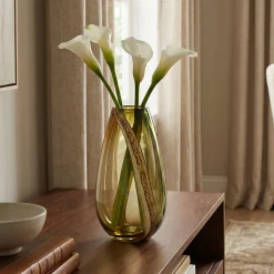 Vase en verre soufflé Olivine 38 cm