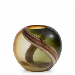 Vase en verre soufflé Olivine 17 cm