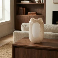 Vase en verre soufflé Opale 32 cm