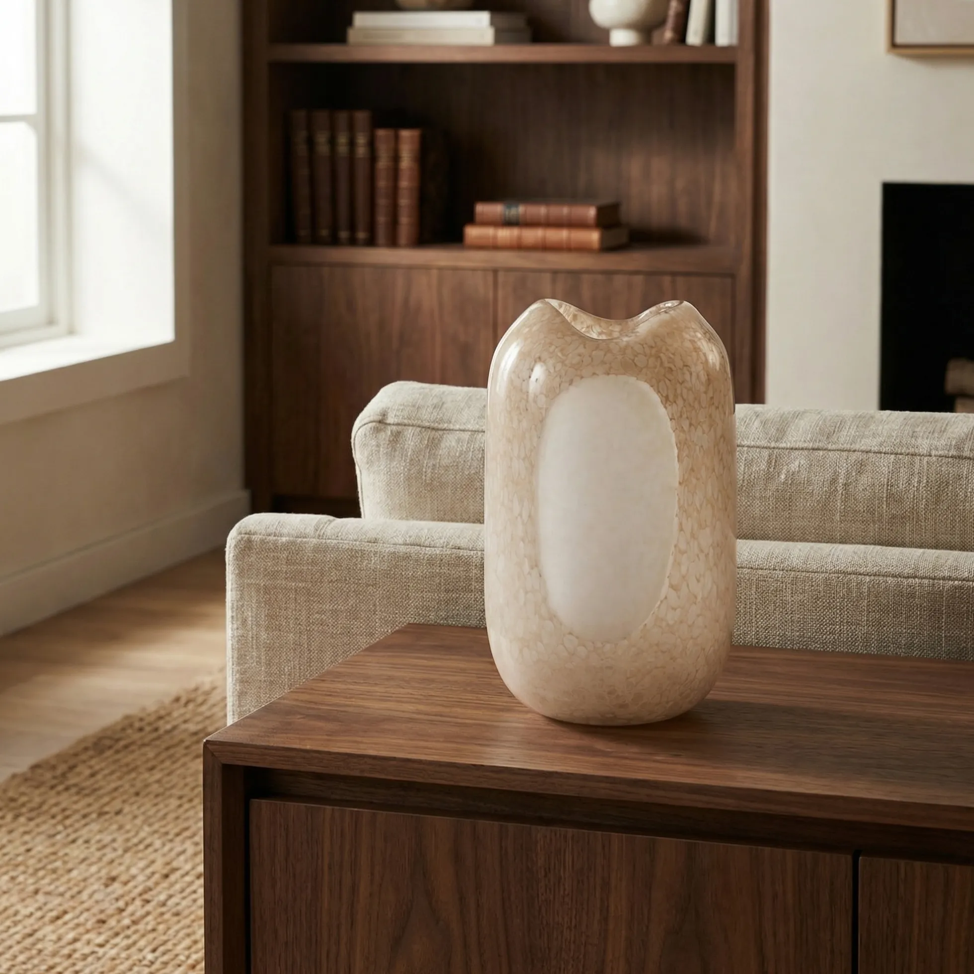 Vase en verre soufflé Opale 32 cm