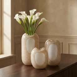 Vase en verre soufflé Opale 37 cm